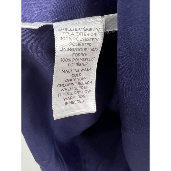 Ann Taylor LOFT Navy Blue Floral Print Short Sleeve Shift Dress Size Small - Picture 4 of 6